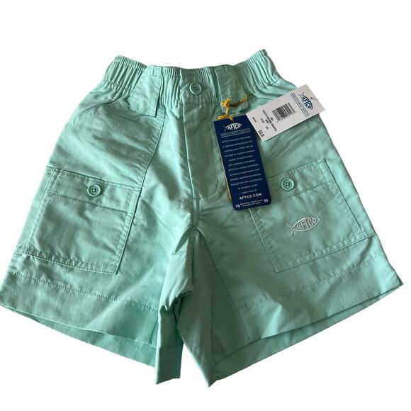 AFTCO Original Fishing Nylon Short In Pastel Turquoise Child Size 20 - Picture 2 of 11